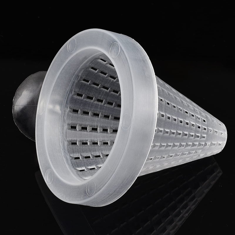 WEAVERBIRD 4PCS Aquarium Nematode Feeder, Live Blood Worm Plastic Cone Cup Shape Basket Feeder for Feeding Fish with Suckers - Image 3